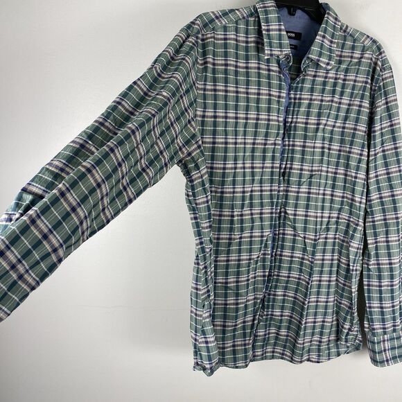 Hugo Boss Dress Shirt Regular Fit Plaid Button Up Mens Sz XL Work Casual - Picture 3 of 10